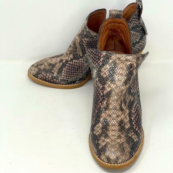 Jeffrey Campbell Snakeskin Open Sided Ankle Boots - Picture 3 of 10
